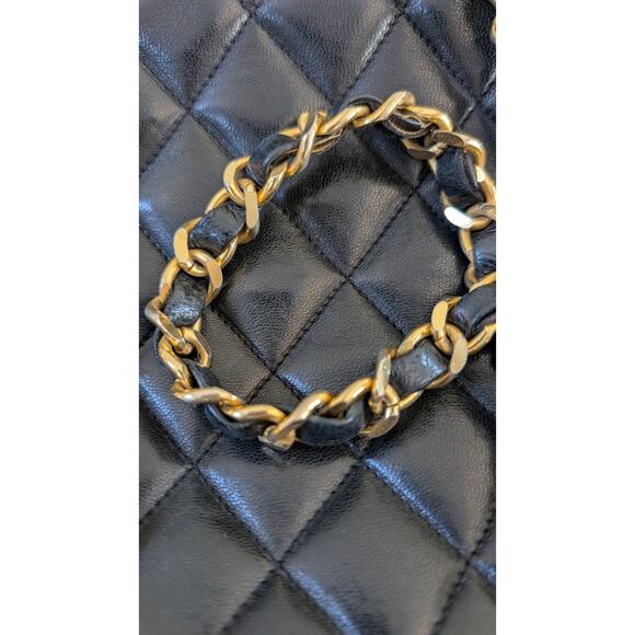 Chanel 24k Black Quilted Lambskin CC Medallion Chain Tote Vintage with COA - Picture 15 of 15